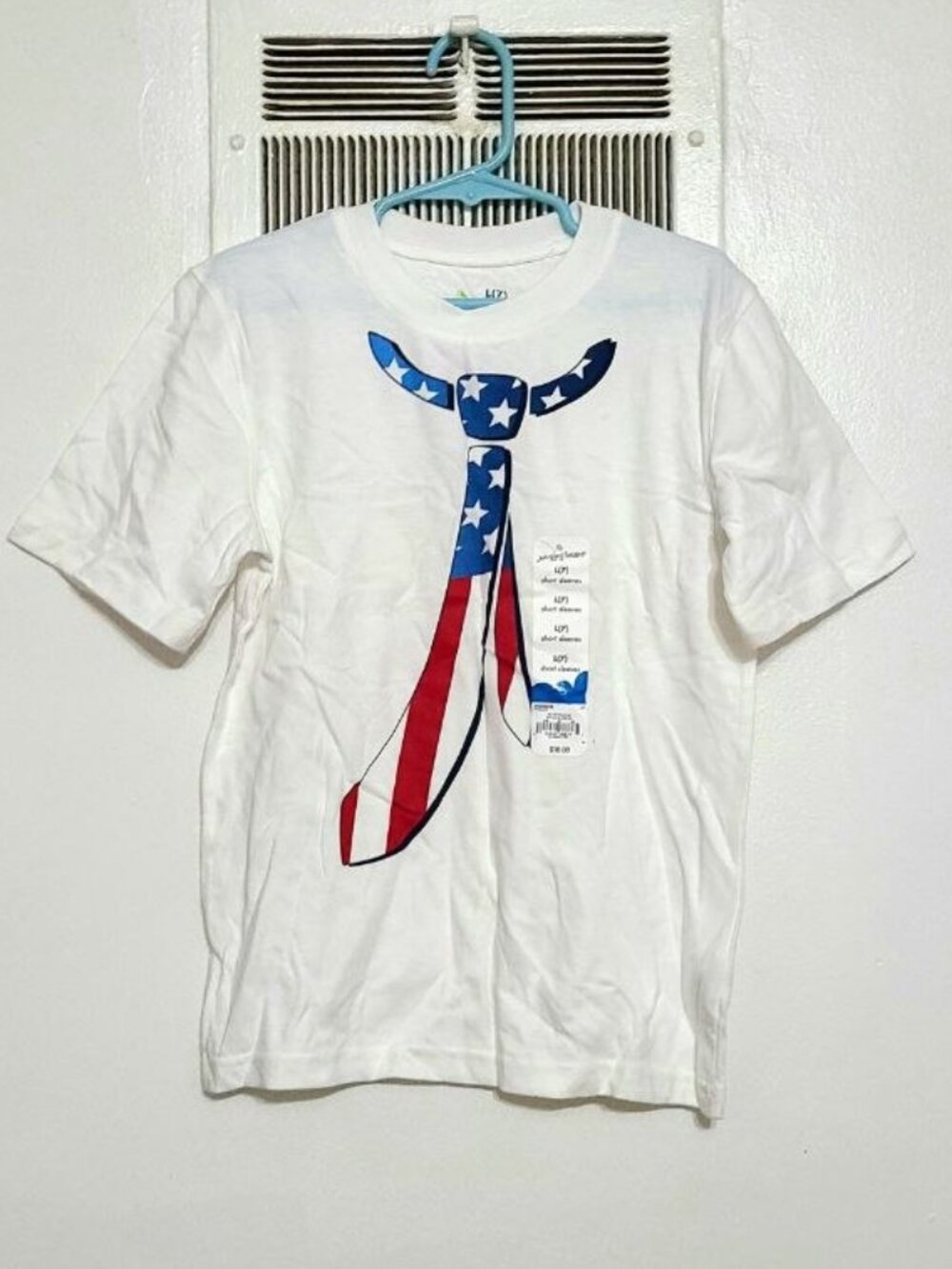 Boys Patriotic Tie Graphic Tee Size 7 NWT